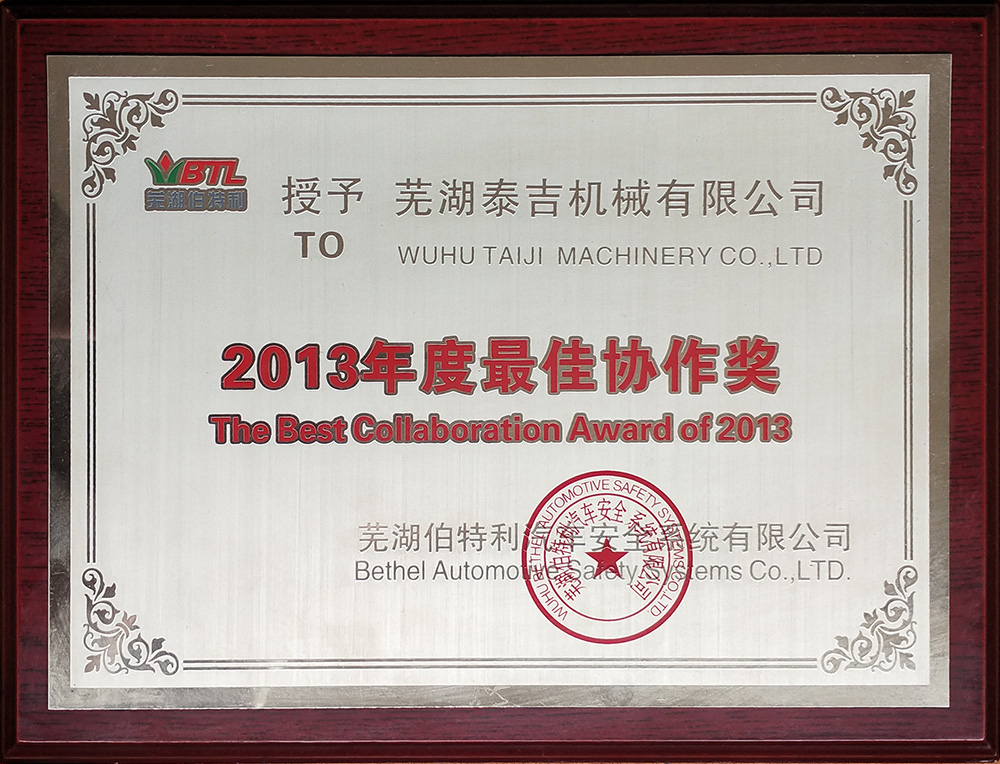 2013年度最佳協(xié)作獎(jiǎng)